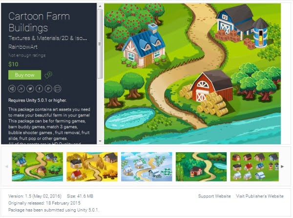 2D Cartoon Farm Building for free (unityassets4free)