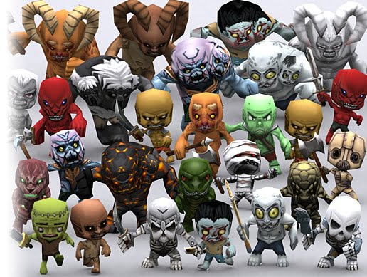 3DRT Chibii monsters demons for free (unityassets4free)