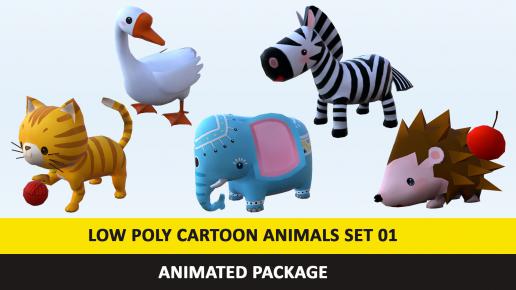 Cartoon Cute Animals Low Poly Pack – 01 AR VR Games Movies VR / AR / low-poly  3d model - Free Download - Unity Asset Free