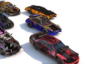 You are currently viewing Pack Of 9 low poly game ready monster death race cars