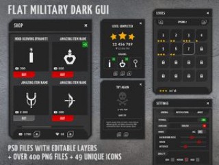 You are currently viewing Flat military, dark, 4k GUI Kit – over 400 PNG files!