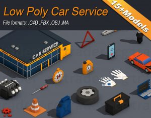 Read more about the article Low Poly Car Service Engine Repair Isometric