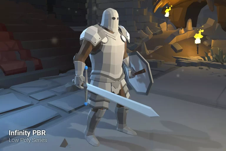 low-poly-character-metal-ghost-knight-fantasy-rpg