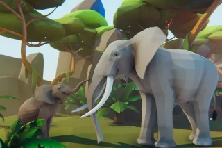 You are currently viewing Poly Art Elephants