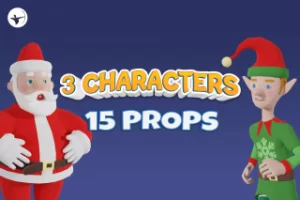 Read more about the article Santa Claus and Elves Christmas Characters + Toon Shader