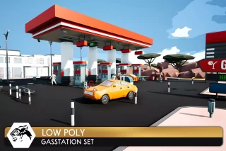 Read more about the article Low Poly Gas Station Set