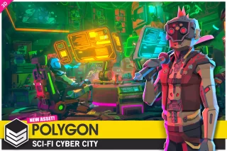 Read more about the article POLYGON Sci-Fi Cyber City – Low Poly 3D Art by Synty