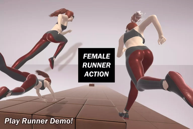 female-runner-action-animation-pack